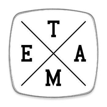 Team - Viereckiger Kühlschrankmagnet - Weiß - Vorne