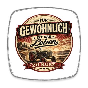Vintage Traktor Spruch Bauernhof Design - Viereckiger Kühlschrankmagnet - Weiß - Vorne