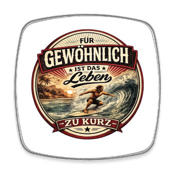 Surfing Vintage Spruch Beach Design - Viereckiger Kühlschrankmagnet - Weiß - Vorne