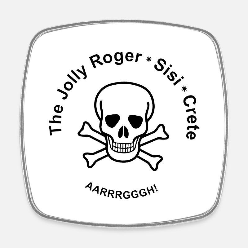 The Jolly Roger, Sissi, Crete - Square fridge magnet - white