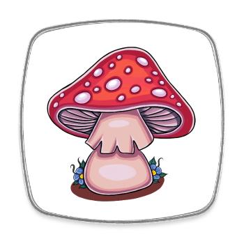 Magischer Pilz-Cottagecore - Viereckiger Kühlschrankmagnet - Weiß - Vorne
