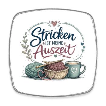 Stricken ist meine Auszeit - Viereckiger Kühlschrankmagnet - Weiß - Vorne