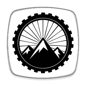 MTB Gravel Bike Mountains Tire Logo - Square fridge magnet - white - Front