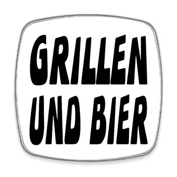 Grillen - Viereckiger Kühlschrankmagnet - Weiß - Vorne