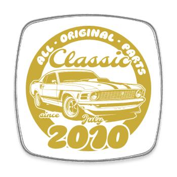 16th Birthday - Classic Musclecar 07/2010 - Square fridge magnet - white - Front