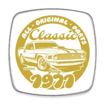55. Geburtstag - Klassiker Musclecar 07/1971 - Viereckiger Kühlschrankmagnet - Weiß - Vorne