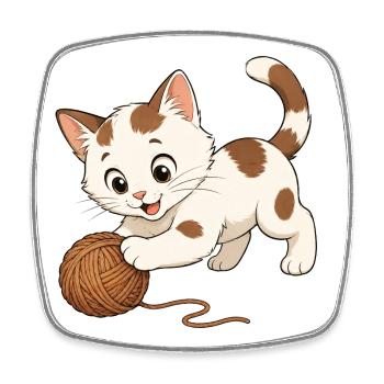 Des jeux de chaton - Magnet carré - blanc - Devant