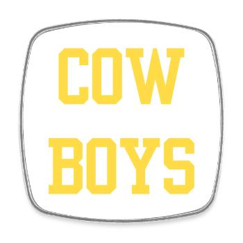cowboys - Viereckiger Kühlschrankmagnet - Weiß - Vorne