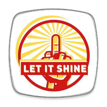 let it shine - Square fridge magnet - white - Front