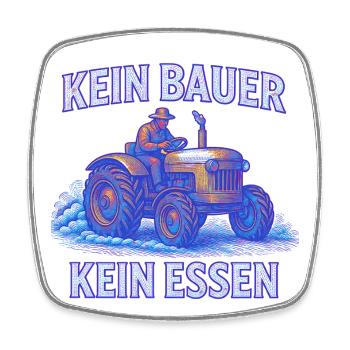 Kein Bauer Kein Essen Traktor - Viereckiger Kühlschrankmagnet - Weiß - Vorne