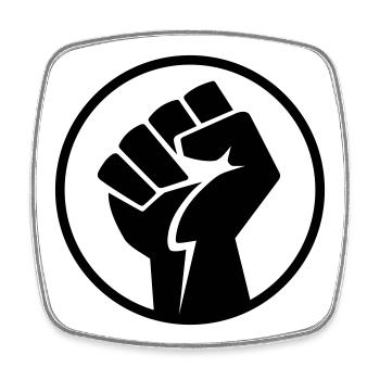 Faust Icon v.2 (Farbe änderbar) - Viereckiger Kühlschrankmagnet - Weiß - Vorne
