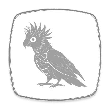 cockatoo - Square fridge magnet - white - Front
