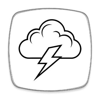 Cloud and Lightning - Square fridge magnet - white - Front