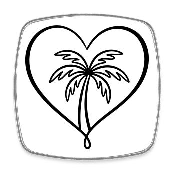 Palm Tree Symbol Island - Square fridge magnet - white - Front