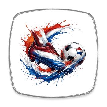 Football - Pays-Bas - Magnet carré - blanc - Devant