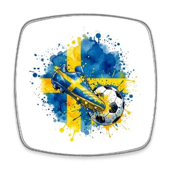 Football - Équipe de Suède - Magnet carré - blanc - Devant