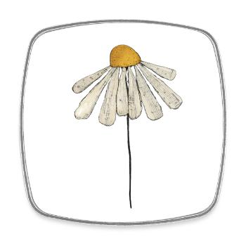 Daisy Minimal Illustration - Square fridge magnet - white - Front