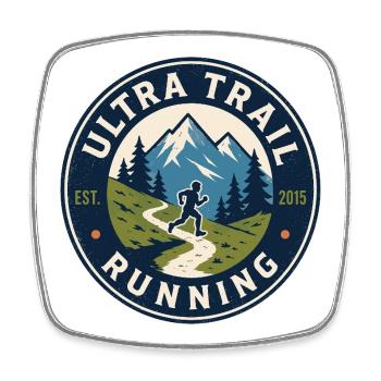 Ultra-Trailrunning - Viereckiger Kühlschrankmagnet - Weiß - Vorne