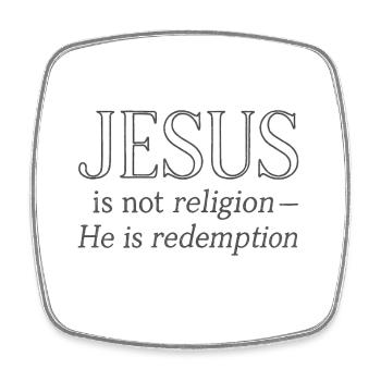 Jesus is salvation, not religion - Square fridge magnet - white - Front
