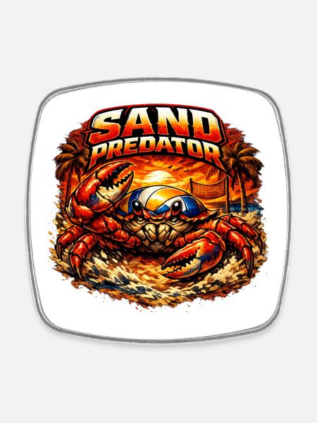 Prédateur de sable - Magnet carré - blanc