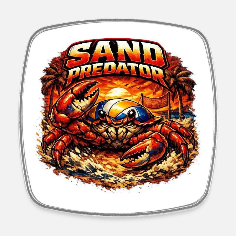 Sand Predator - Viereckiger Kühlschrankmagnet - Weiß