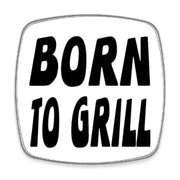 Grill - Square fridge magnet - white - Front
