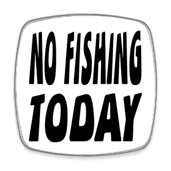 Angling - Square fridge magnet - white - Front
