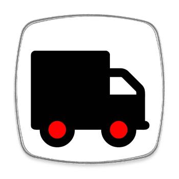 truck - Square fridge magnet - white - Front