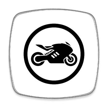 motorcycle - Square fridge magnet - white - Front