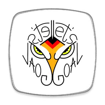Let's Goal Adler Fanwappen - Viereckiger Kühlschrankmagnet - Weiß - Vorne