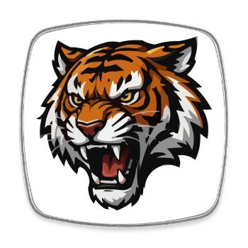 Wild Tiger Heads Graphic - Square fridge magnet - white - Front