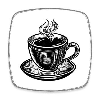 Kaffeetasse - Viereckiger Kühlschrankmagnet - Weiß - Vorne