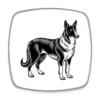 Chien - Magnet carré - blanc - Devant