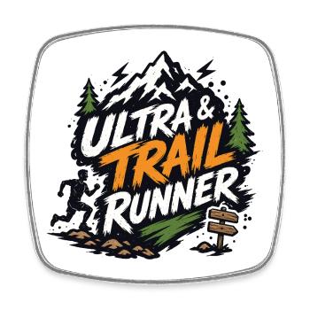 Ultra- und Trailrunner - Viereckiger Kühlschrankmagnet - Weiß - Vorne