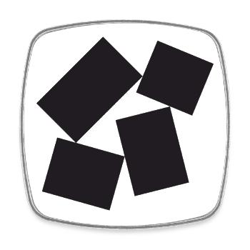 Noir Quartet Abstract Squares - Square fridge magnet - white - Front