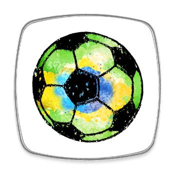 Fußball Brasilien - grün gelb blau - Aquarell - Viereckiger Kühlschrankmagnet - Weiß - Vorne