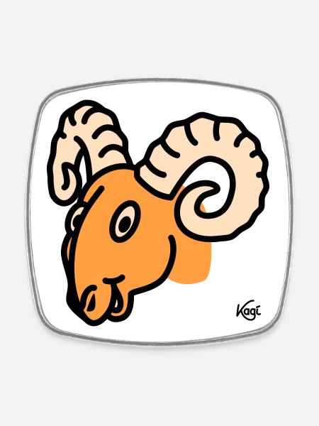 Aries large - Square fridge magnet - white
