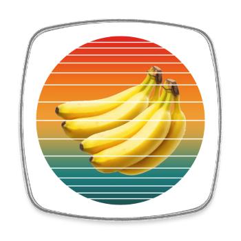 VINTAGE BANANE - Viereckiger Kühlschrankmagnet - Weiß - Vorne
