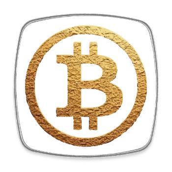 Bitcoin gold Symbol - Viereckiger Kühlschrankmagnet - Weiß - Vorne