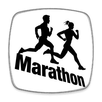 Duo de course – Marathon par équipes - Magnet carré - blanc - Devant