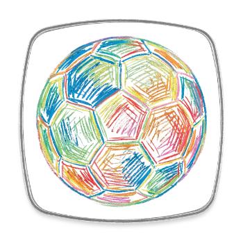 Ballon de football Football Football Dessin Graphique coloré - Magnet carré - blanc - Devant