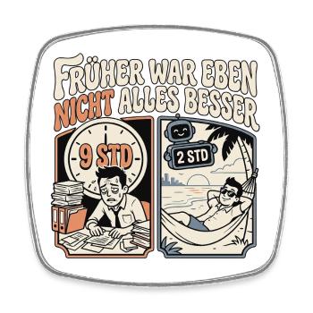 KI Gewinner - Viereckiger Kühlschrankmagnet - Weiß - Vorne
