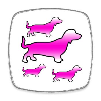 Dachshund - Square fridge magnet - white - Front