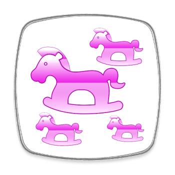 horses - Square fridge magnet - white - Front