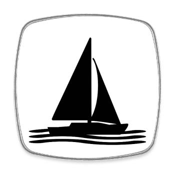 Sail - Square fridge magnet - white - Front