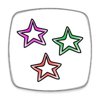Stars - Square fridge magnet - white - Front