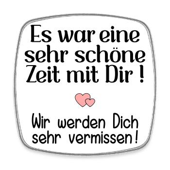 Abschied Kollegin - Schöne Zeit - Viereckiger Kühlschrankmagnet - Weiß - Vorne