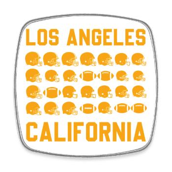 LA California Helm-Grid - Viereckiger Kühlschrankmagnet - Weiß - Vorne