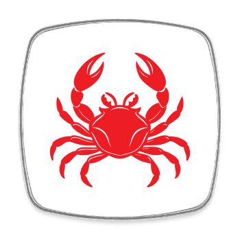 Crabe - Magnet carré - blanc - Devant