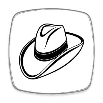 Cowboy hat - Square fridge magnet - white - Front
